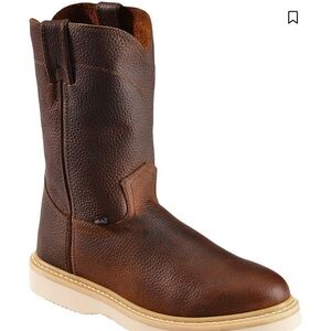 Justin Men’s Dark Brown Leather Work Boots